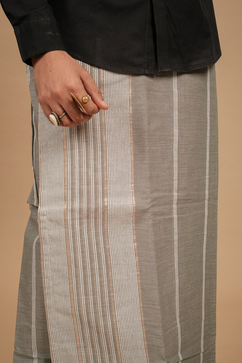 Classic Vaanam Veshti – Dark Grey 1