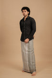 Classic Vaanam Veshti – Dark Grey 2