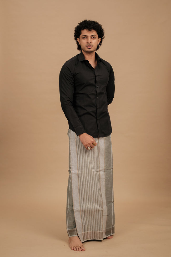 Classic Vaanam Veshti – Dark Grey 2