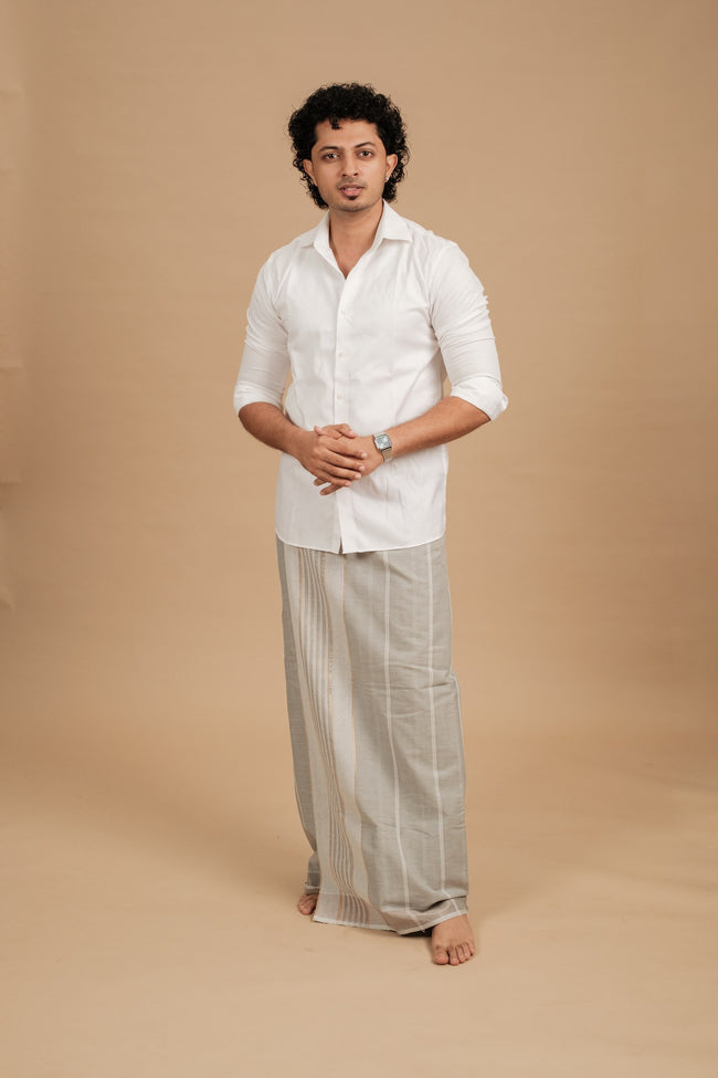 Classic Vaanam Veshti – Grey 1