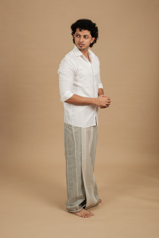 Classic Vaanam Veshti – Grey 1