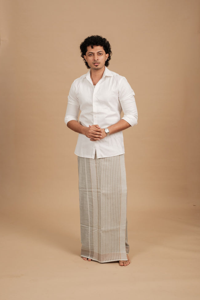 Classic Vaanam Veshti – Grey 2