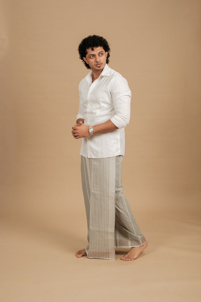 Classic Vaanam Veshti – Grey 2