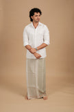 Classic Vaanam Veshti – Sage Green