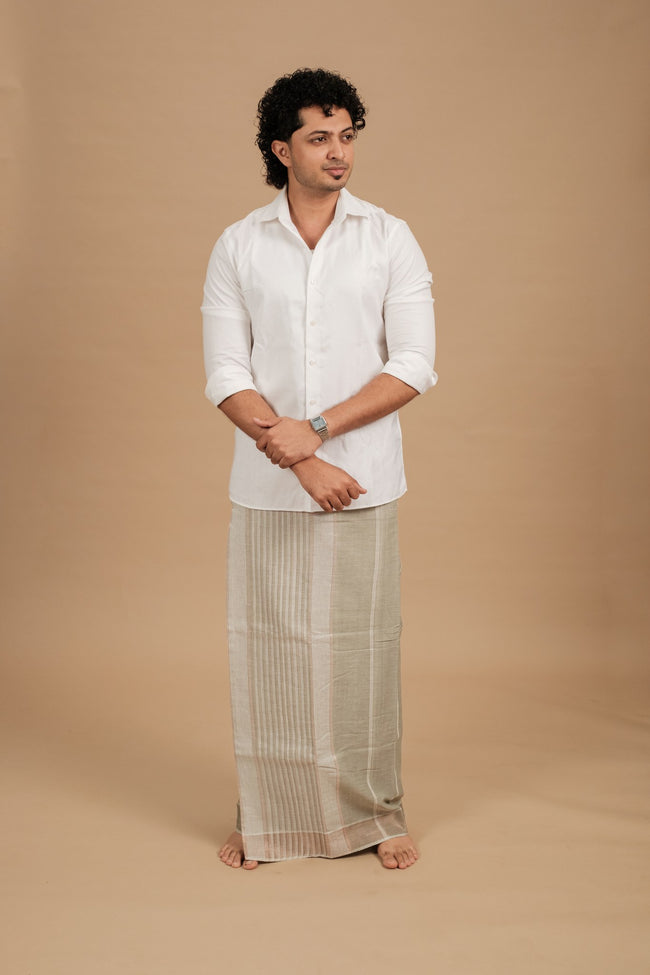 Classic Vaanam Veshti – Sage Green