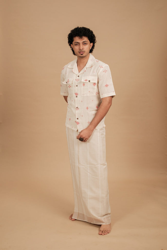 Classic Vaanam Veshti – White